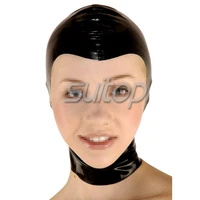 suitop black latex mask for adults