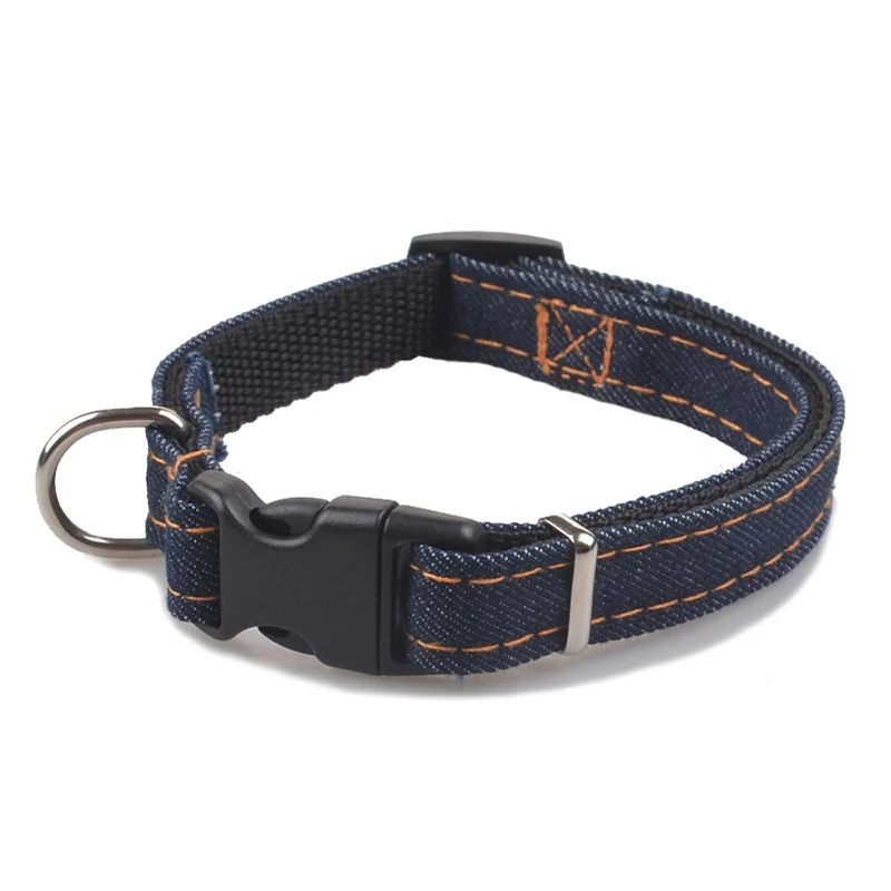 Vugsuce джинсовая джинсы ошейник для собак кошки одноцветное регулируемые