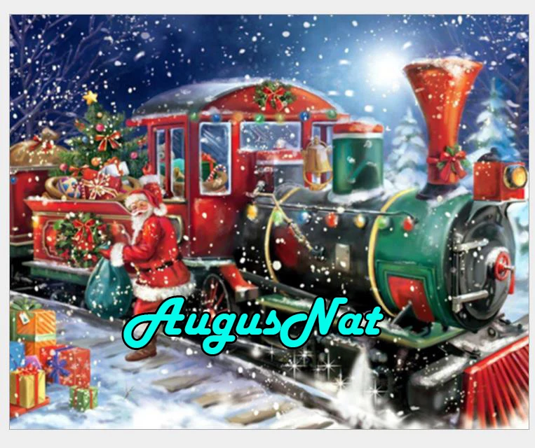 christmas diamond painting santa claus daimond mosaic train diamant borderie puzzle picture diamont embroidery stickers decor | Дом и сад