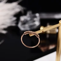 yun ruo fashion nersonality ins beans ring couples rose gold color woman birthday gift party titanium steel jewelry never fade