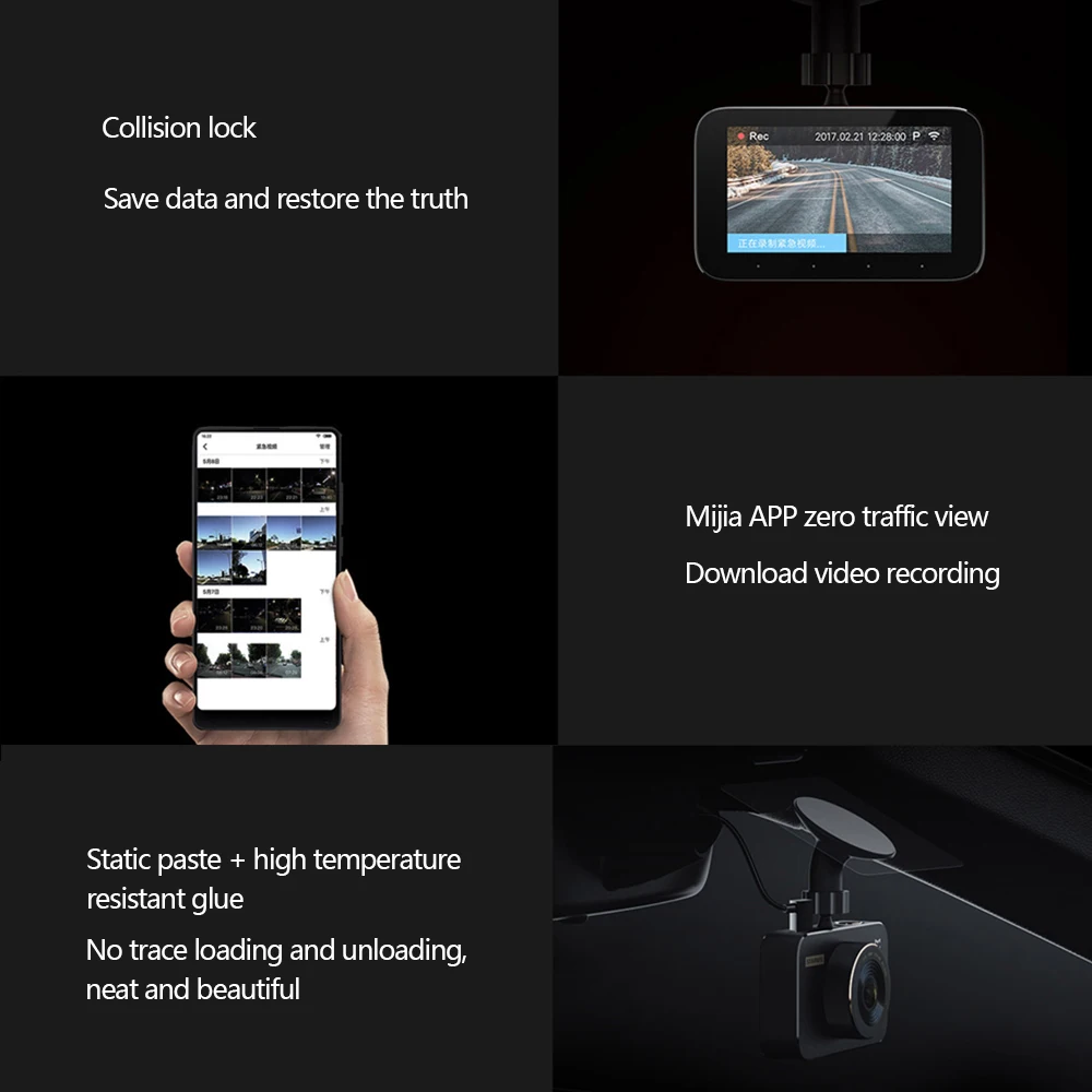 Оригинальный Xiaomi Mijia Carcorder вождение автомобиля Регистраторы 3 дюймовый HD Экран F1.8
