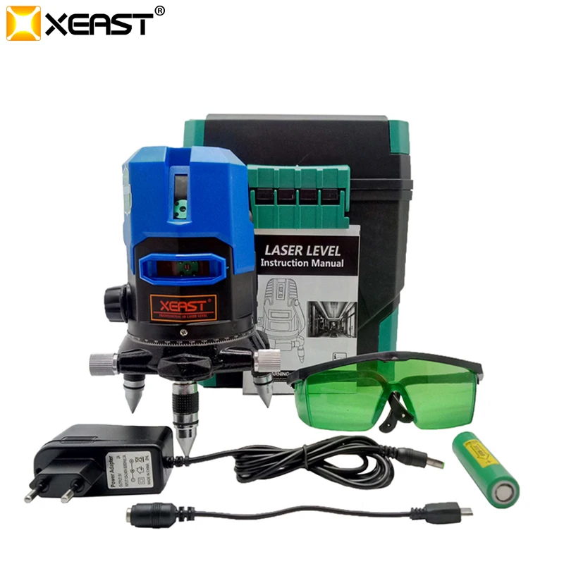 Xeast blue light 5 линий 360 вращающиеся автоматические Уровень лазерный измеритель уровня инструмент машина автогрейдер