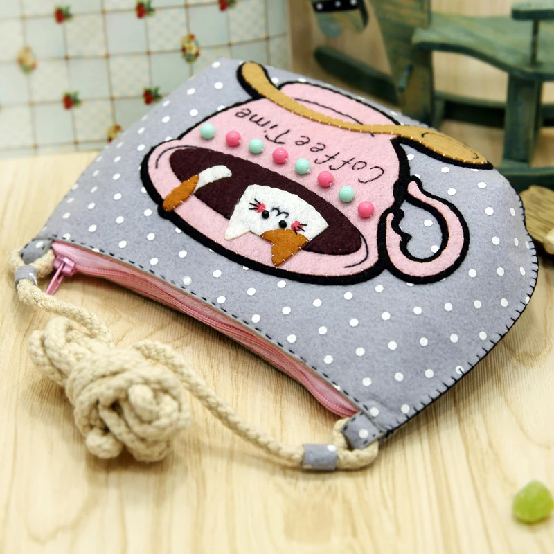 Войлочная ткань ручная работа милый войлочный кошелек сумка Детская на плечо