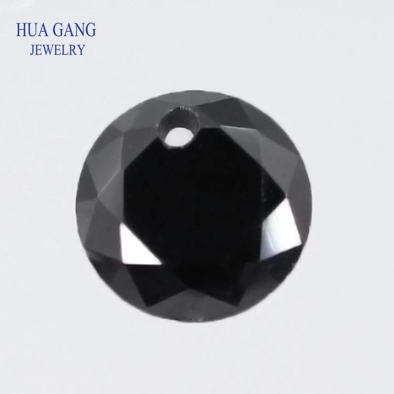 

Single Hole AAAAA Round Brilliant Black Cubic Zirconia Stone For Jewelry Making 3-16mm High Quality