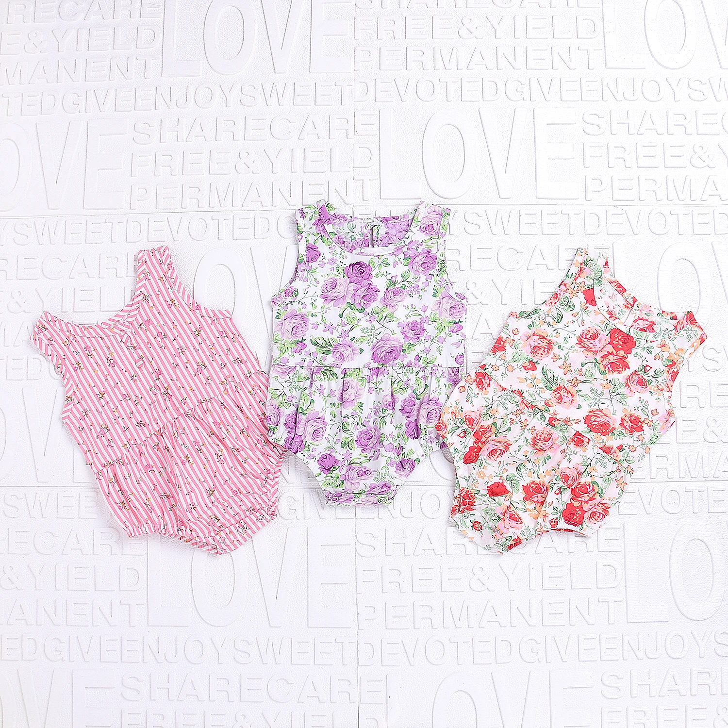 Комбинезон для новорожденных без рукавов с цветочным принтом|baby girl|baby clothing sets