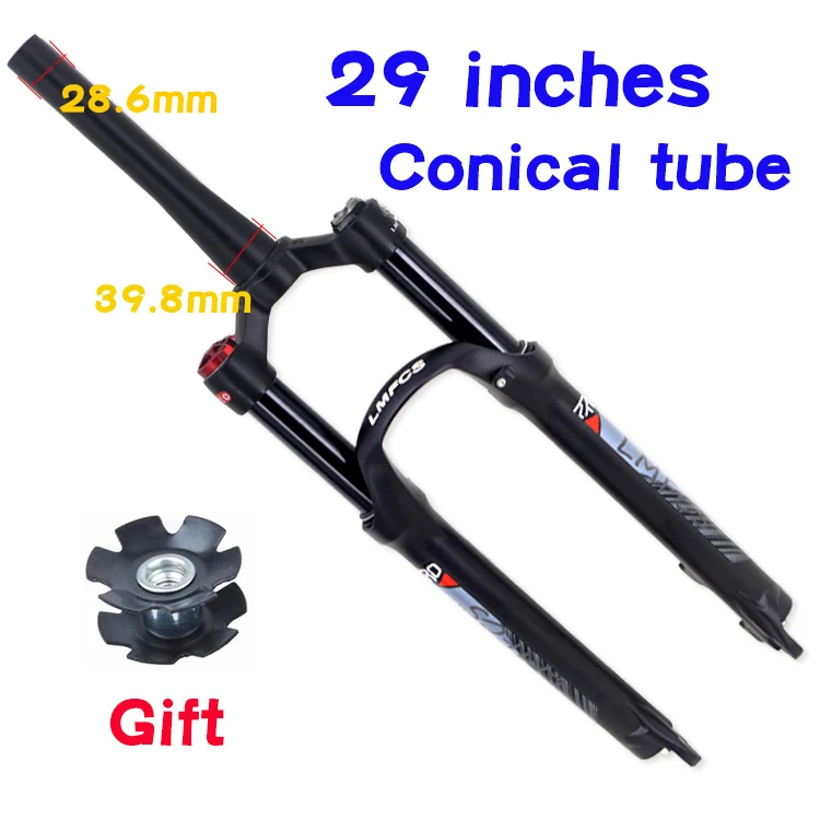 29 Tapered black LMFCS MTB велосипедная передняя вилка 26 27,5 29 дюймов из магниевого сплава air Dampong горный велосипед 32 rl100мм передняя вилка дисковый тормоз велосипед - Цвет: 29 Tapered black