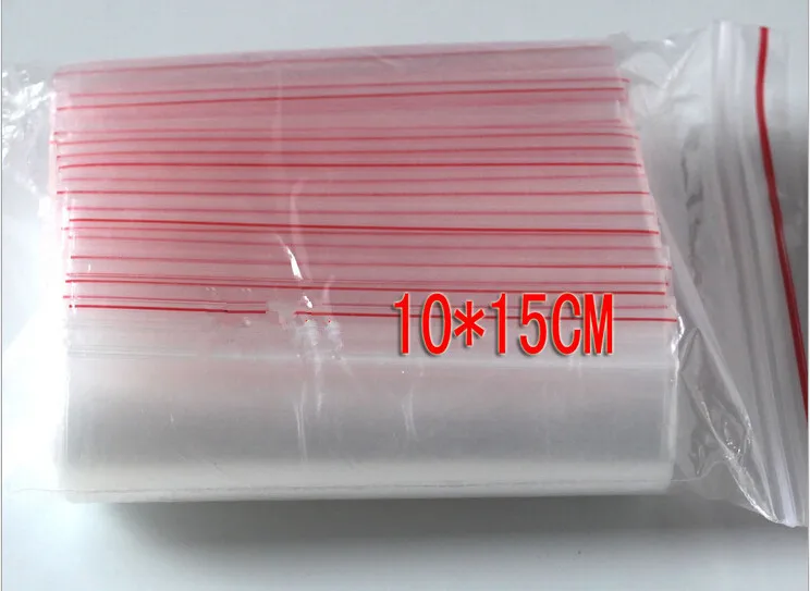 

200pcs 10x15cm pe transparent travel gift packaging bags plastic bag for necklace/jewelry diy custom ziplock clear self seal bag