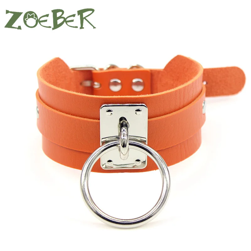 Большой круглый чокер из искусственной кожи ожерелье с сердечком очаровательное