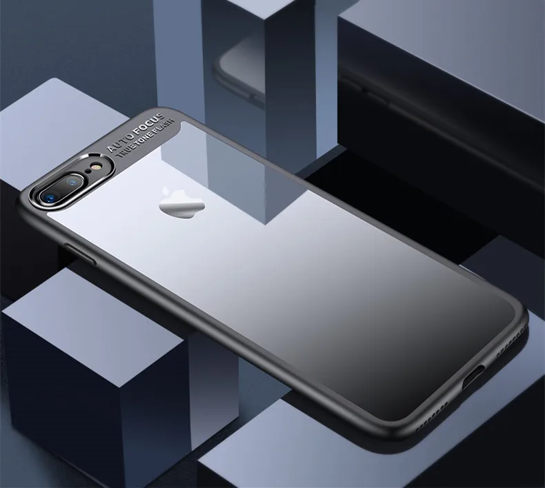 Роскошный тонкий прозрачный защитный чехол для iphone 8 7 6 6s Plus Hybrid PC + TPU бампер
