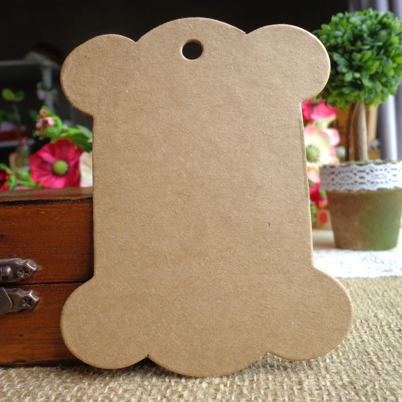 

12pcs Thicken Blank Bookmark Big Size Retro Paper Gift Tags Hang Tag Creative DIY Kraft Bobbine 8X10cm