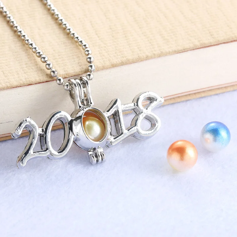 Жемчужная клетка с логотипом яркого серебра 2018 бусина для изготовления