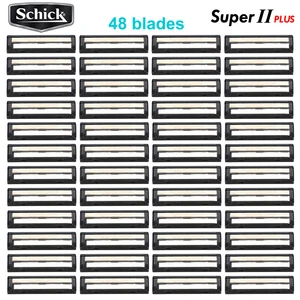 Оригинальная бритва Schick Super II PLUS с 48 лезвиями, Сменные бритвенные лезвия с двойной смазкой и витамином в5