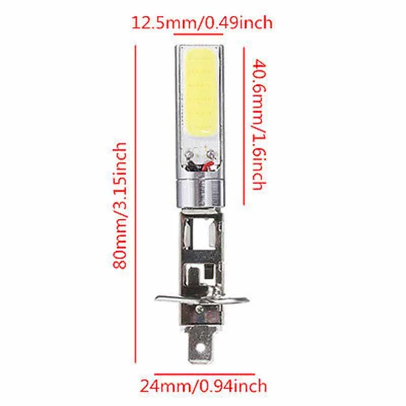 2 шт./лот DC 12V H1 COB светодиодные противотуманные фары Дневные Фары свет фар ДРЛ