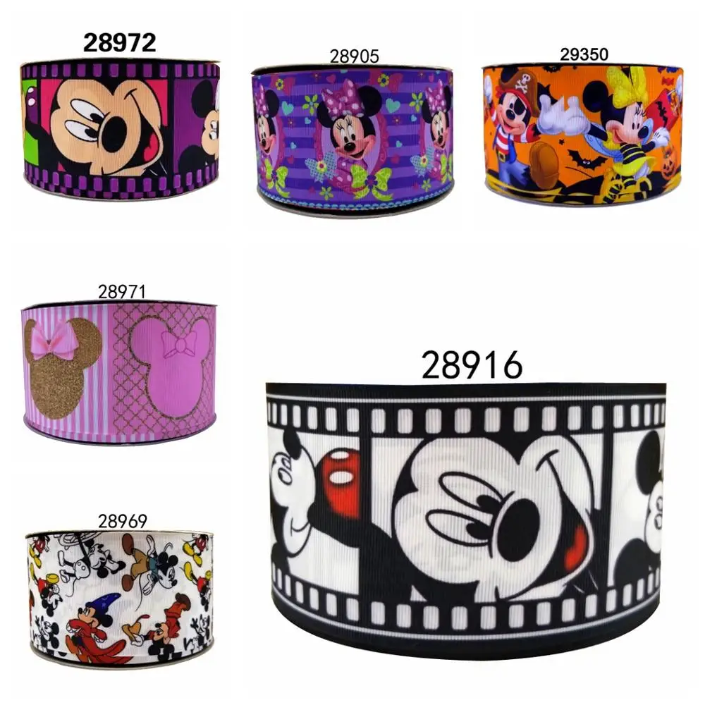 50 ярдов в Размер Микки ленты напечатанные grosgrain ленты 28971