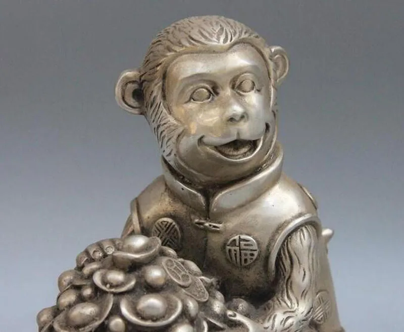 Китай Бронза Медь фэн шуй горный Зодиак Дракон играть Кристалл бисера Статуэтка