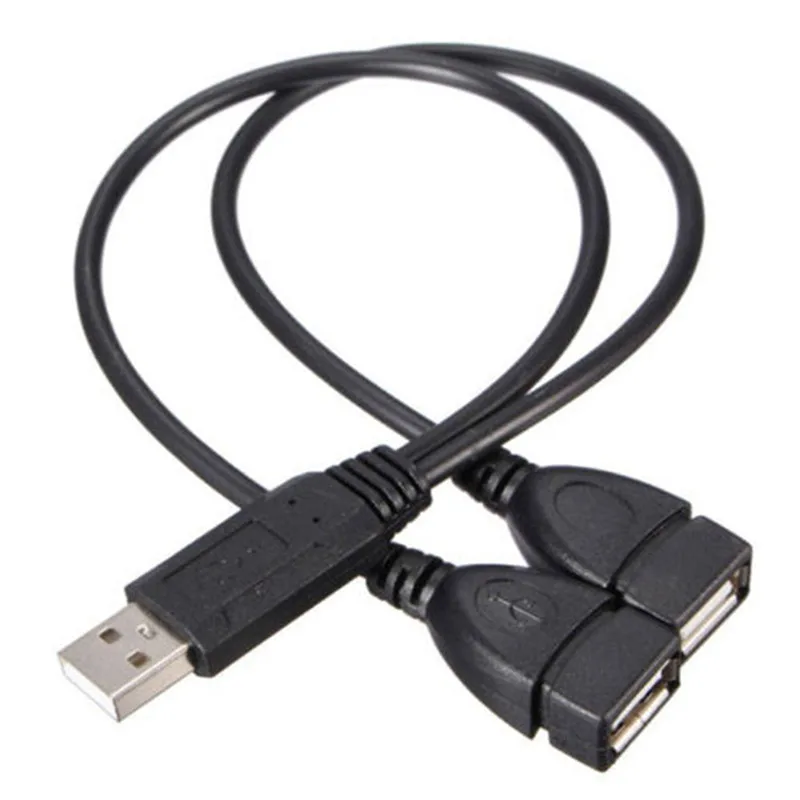 

Разветвитель USB 2,0 A (штекер) на 2 двойных гнезда, 30 см