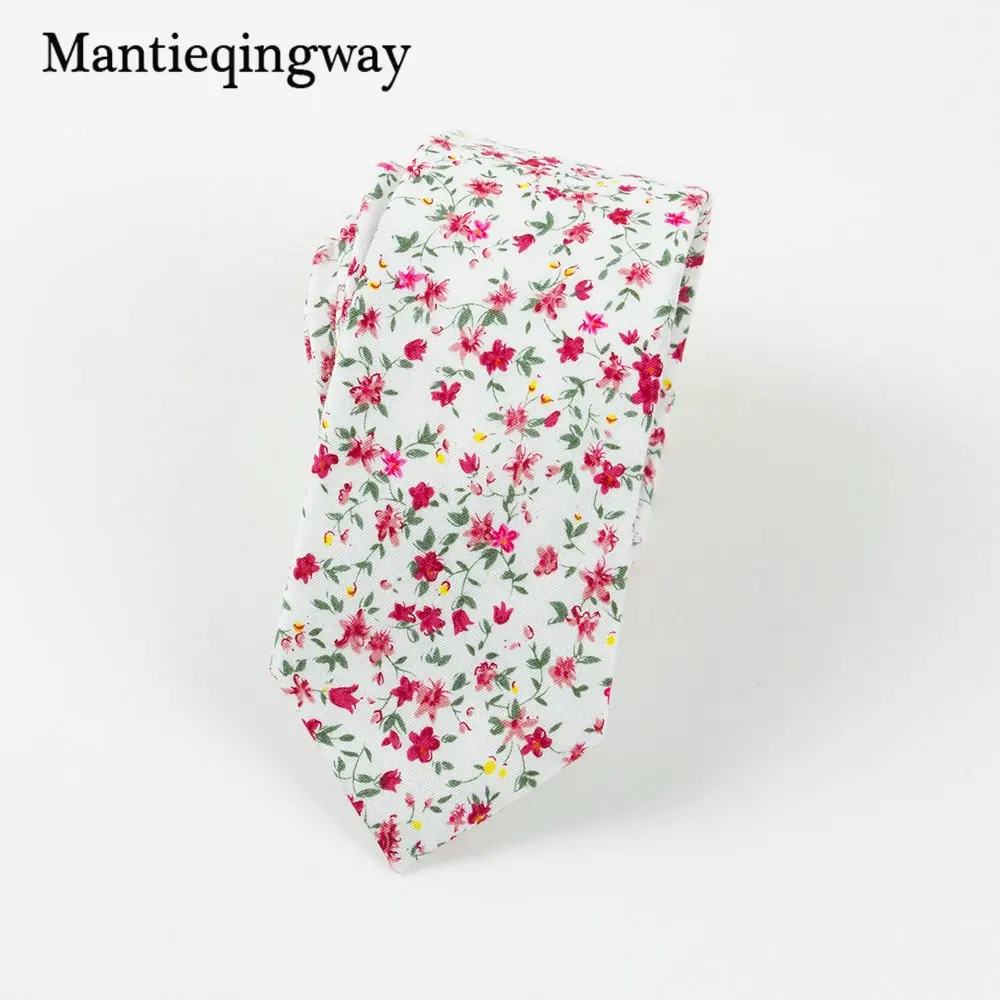 056 Mantieqingway 6 см мужской хлопчатобумажный галстук, деловые костюмы, шейные галстуки, Свадебный с принтом, Цветочный галстук, брендовый обтягивающий галстук, подарок - Цвет: 056