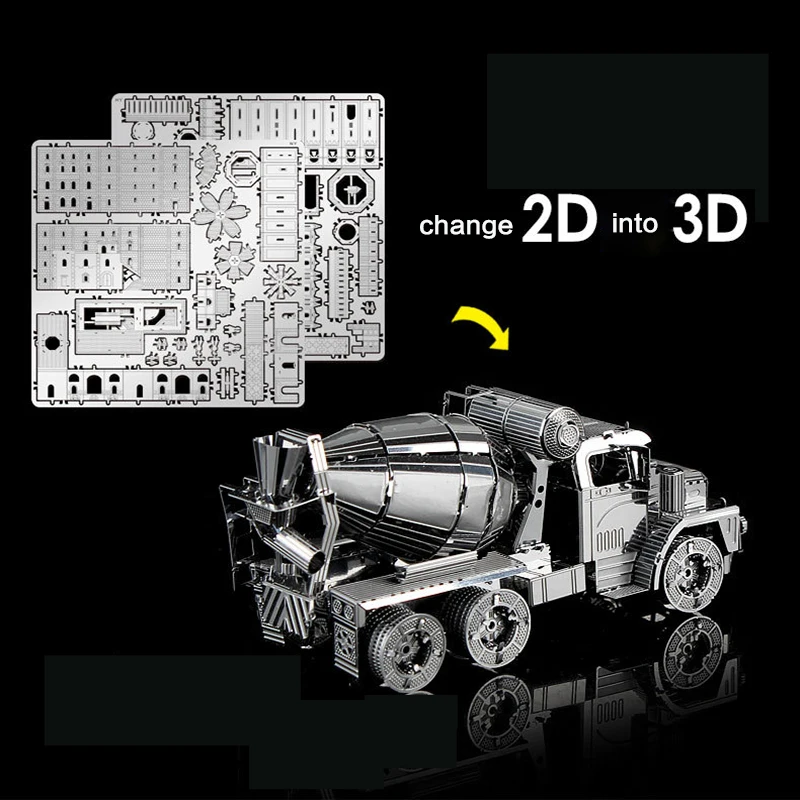 

Mixer Car 3D Metal Assembly Model Simulation Adult Educational Toy Model Collection Souvenir Decorations 3D Car Model
