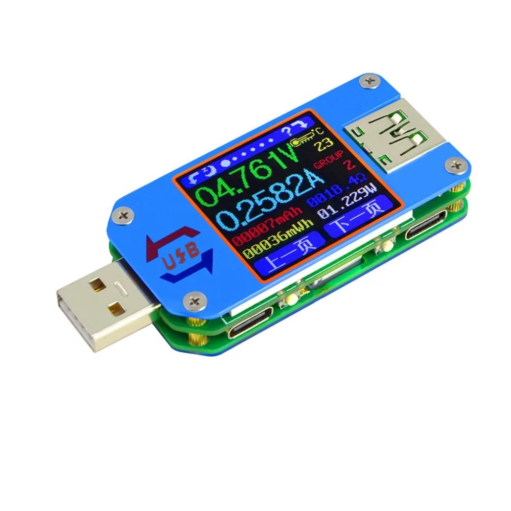 RD UM25 UM25C вольтметр usb Тестер измеритель напряжения для приложения 2 0 type C двойной