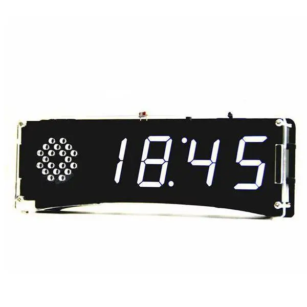5 в Голосовая версия DIY электронные часы комплект 51 SCM цифровой светодиодный набор часов с акриловым корпусом светильник контроль температуры дисплей Температура
