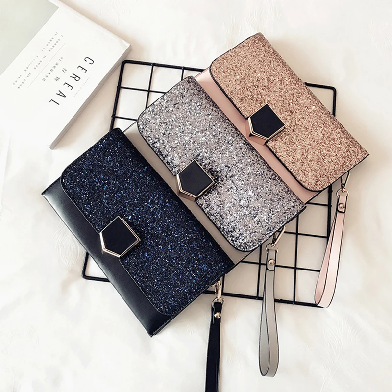 Новый модный дизайн Женская Блестящая сумка конверт Женский вечерний клатч