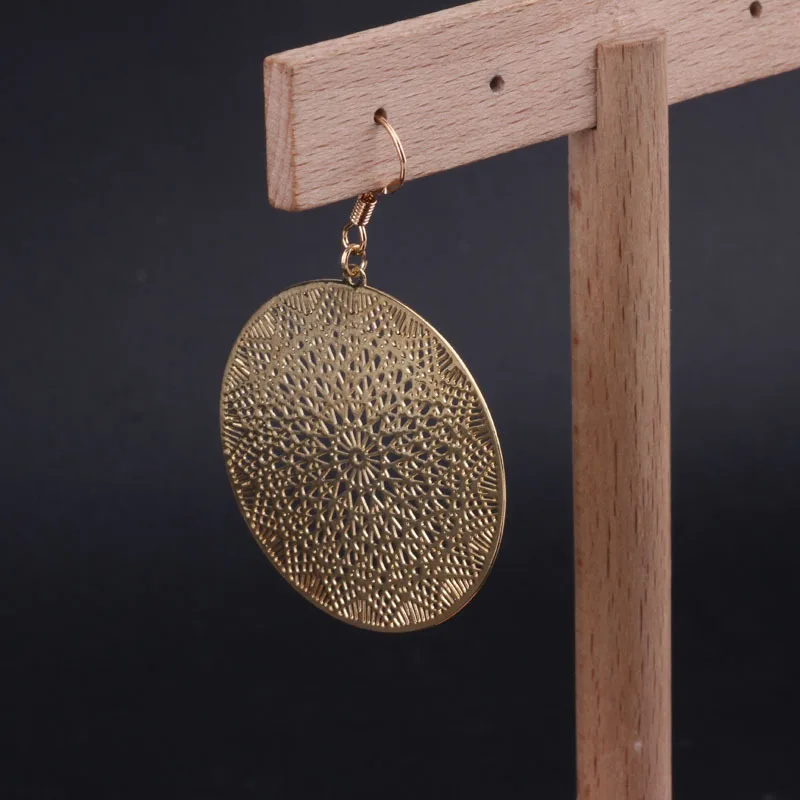 DIY ювелирные изделия для ушей, медное покрытие, серьги, кулон, материал 18 k, настоящее золото, капли воды, листья, Круглые, Mori, ретро, 4 штуки