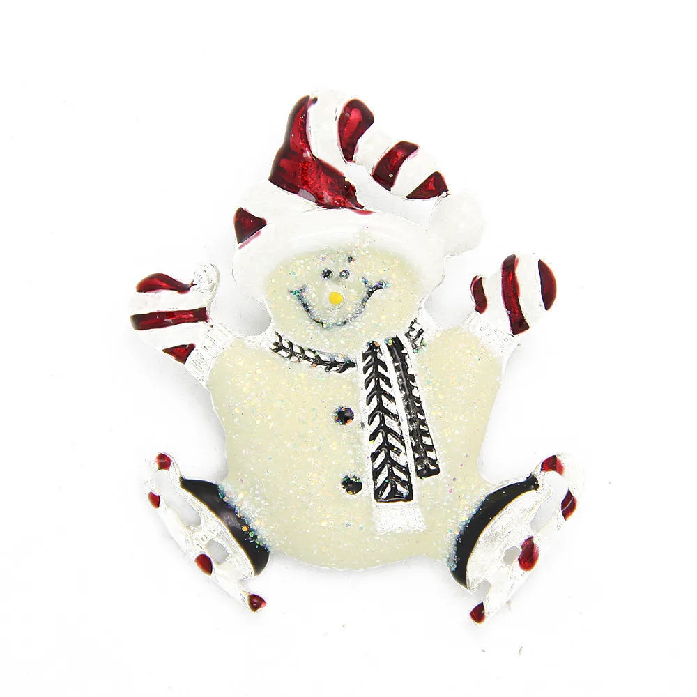 Модная Рождественская Подарочная шляпа из эмали Милая брошь Снеговик броши