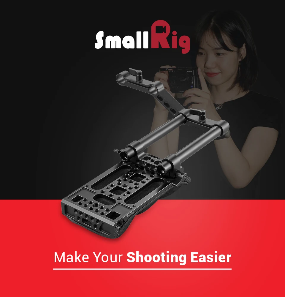 SmallRig видео стабилизатор Наплечная площадка комплект с z-образной офсетной рейзером для видеокамеры камеры DV/DC система поддержки DSLR Rig