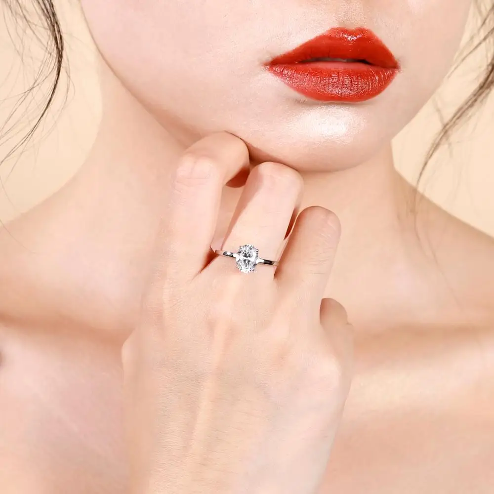 Gem's Ballet 2.79Ct овал, куб, цирконий обручальное кольцо, подлинный 925 пробы, серебряное кольцо для женщин, модное ювелирное изделие