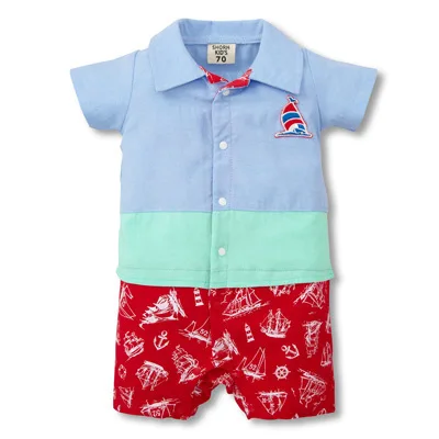 Baby Boys Rompers 2020 Summer Short Sleeve Toddler Outfits Cotton Kids Gentleman Suit Newborn Infant Jumpsuits Boy Clothes |