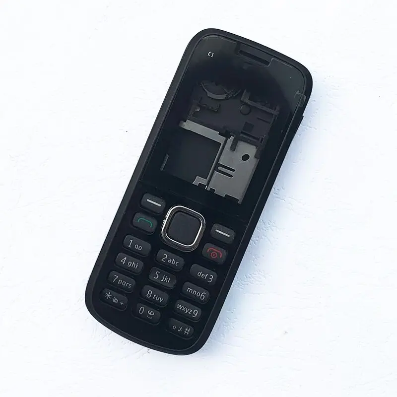 Чехол BINYEAE с полным корпусом для Nokia C1-02, чехол с рамкой+ средняя+ задняя крышка+ клавиатура, часть сотового телефона+ логотип
