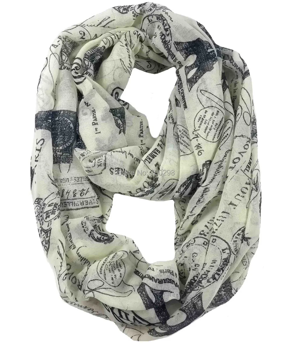 Vintage Postage Stamp Print Infinity Scarf Cowl Circle Accessories Gift for Ladies Free Shipping |