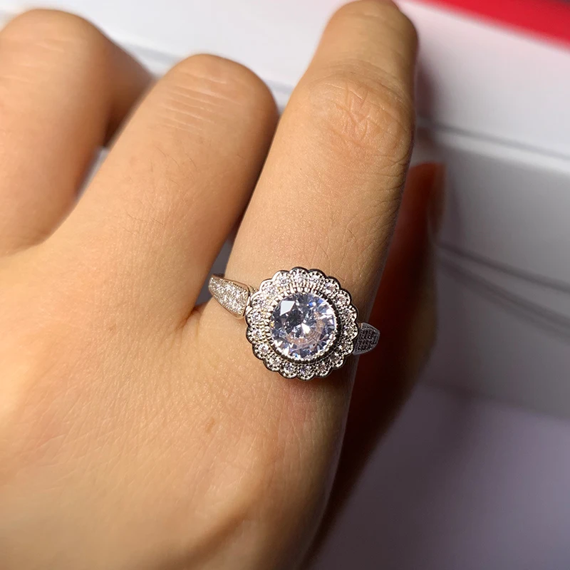 SEVENA обручальное кольцо с круглой огранкой AAA кубический циркон модное серебряное