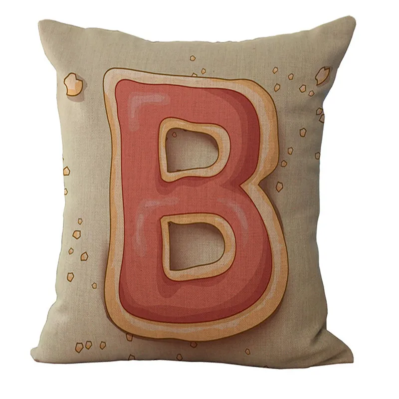 Мода Простой Английский Letter Pattern Throw Подушка Чехол Удобный Хлопок Белье Наволочки