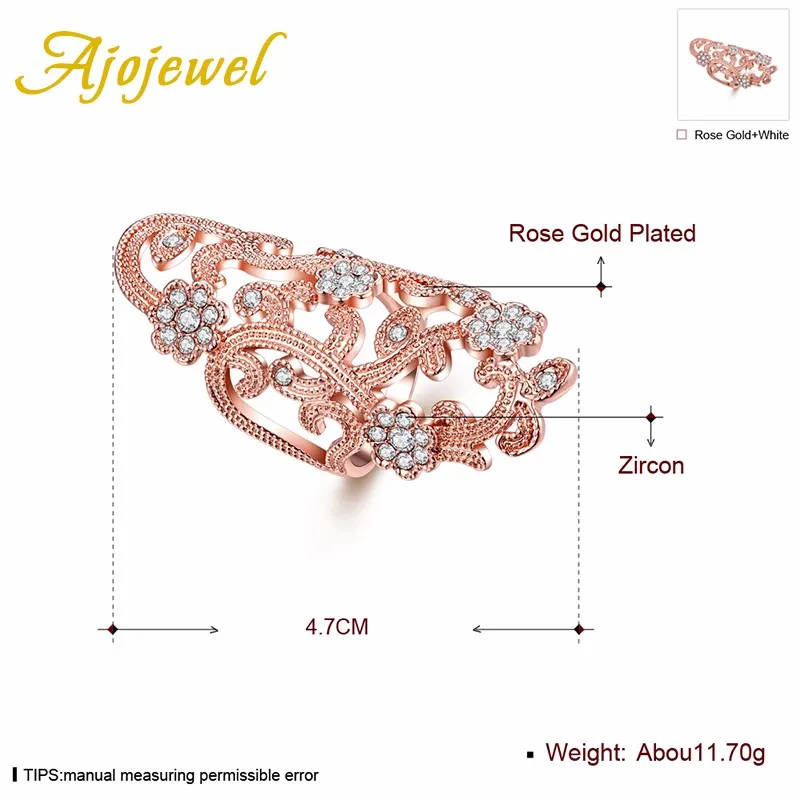 Женский Большой Аксессуар Ajojewel листья винограда цветок с фианитом Роскошный