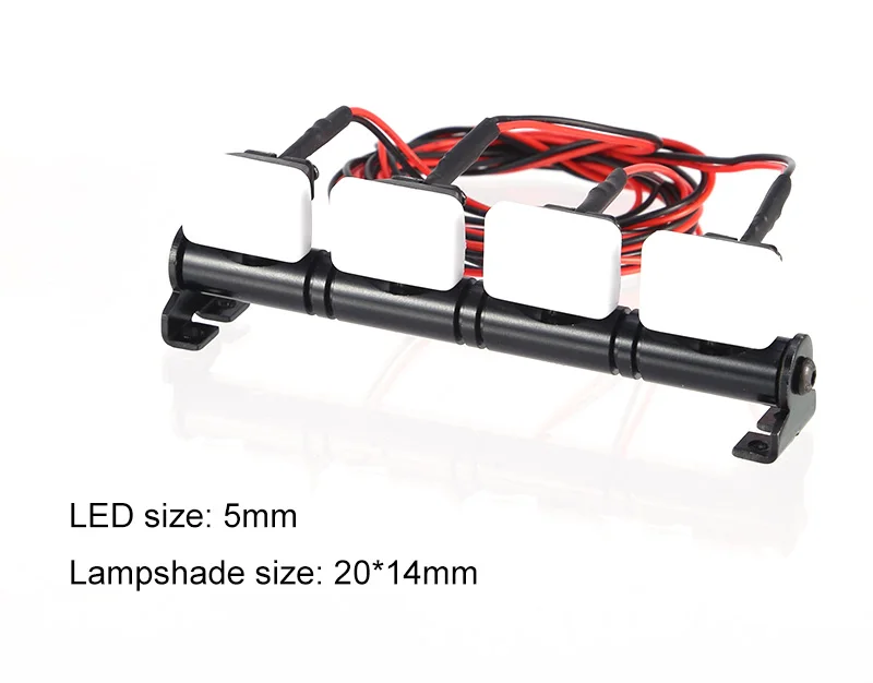 4 шт. квадратная светодиодная белая лампа на крыше с абажуром для 1/10 1/8 Traxxas Tamiya Axial