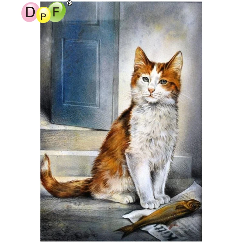 DPF Алмазная вышивка рыбы 5D Дом декоративная Бриллиантовая мозаика камни в форме