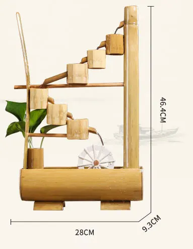 100-240 В Bamboo фэн-шуй фонтан waterwheel рабочего микро-пейзаж дом небольшой аквариум Lucky Домашний Декор свадебный подарок - Цвет: S309
