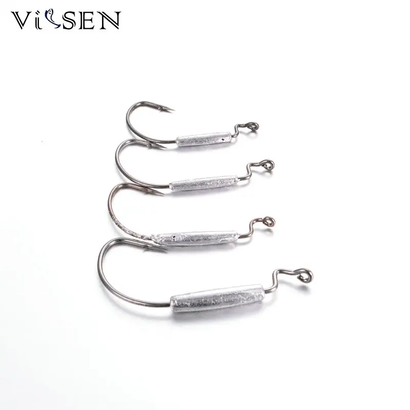 Vissen карабины для рыбалки офсетные крючки рыболовные весовые 10PCS * Колючая