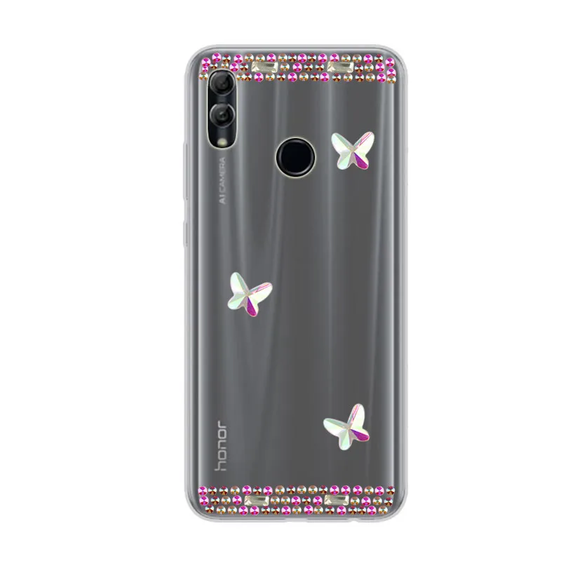 Clear Rhinestone Cases For Huawei mate 20 lite pro 8 10 9 diy Transparent holder stander cover honor 9i 6x nova 2i |