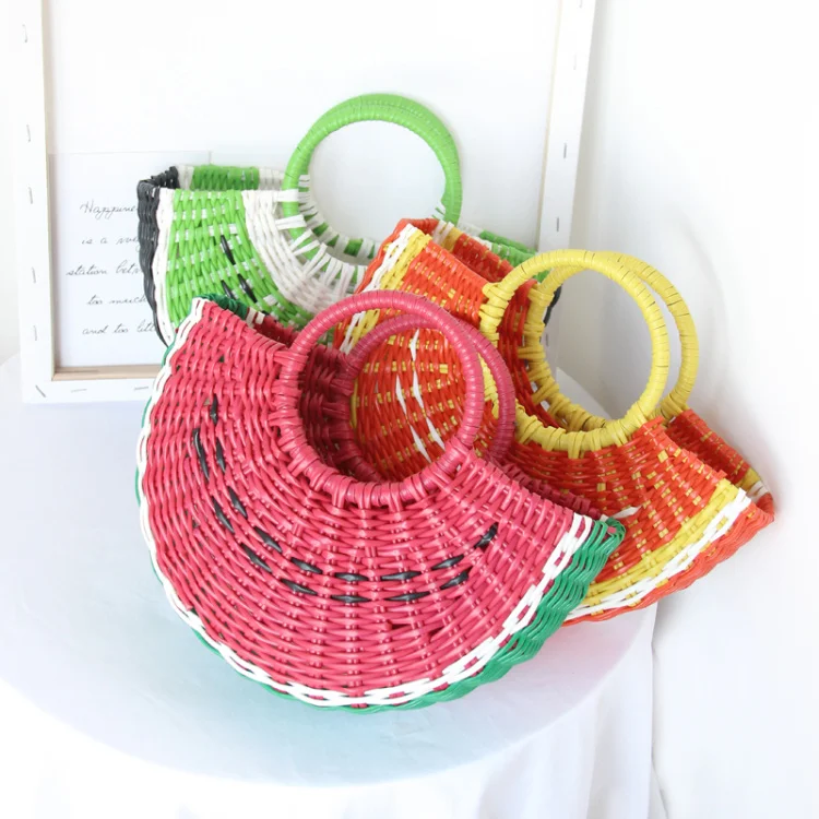 Милая полукруглая соломенная сумка ручной работы женская Приморский Пляжная для