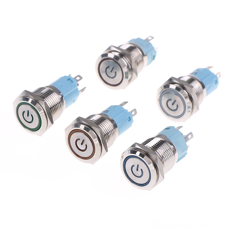 1 шт. металлический кольцевой кнопочный переключатель кольцо светодиодный