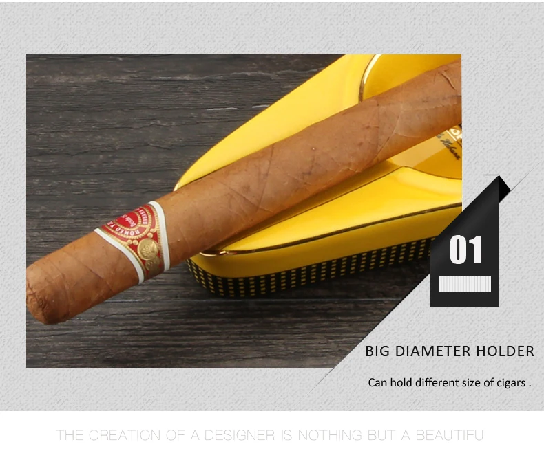 COHIBA сигарные гаджеты, керамическая пепельница для сигар, одинарный держатель для сигар, круглый пепельница, 4 цвета, желтая пепельница для табачных сигарет, подарочная коробка