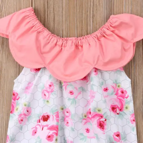 

Newborn Infant Baby Girls Sleeveless Floral Bodysuit Jumpsuit Playsuit Outfits Clothes Summer