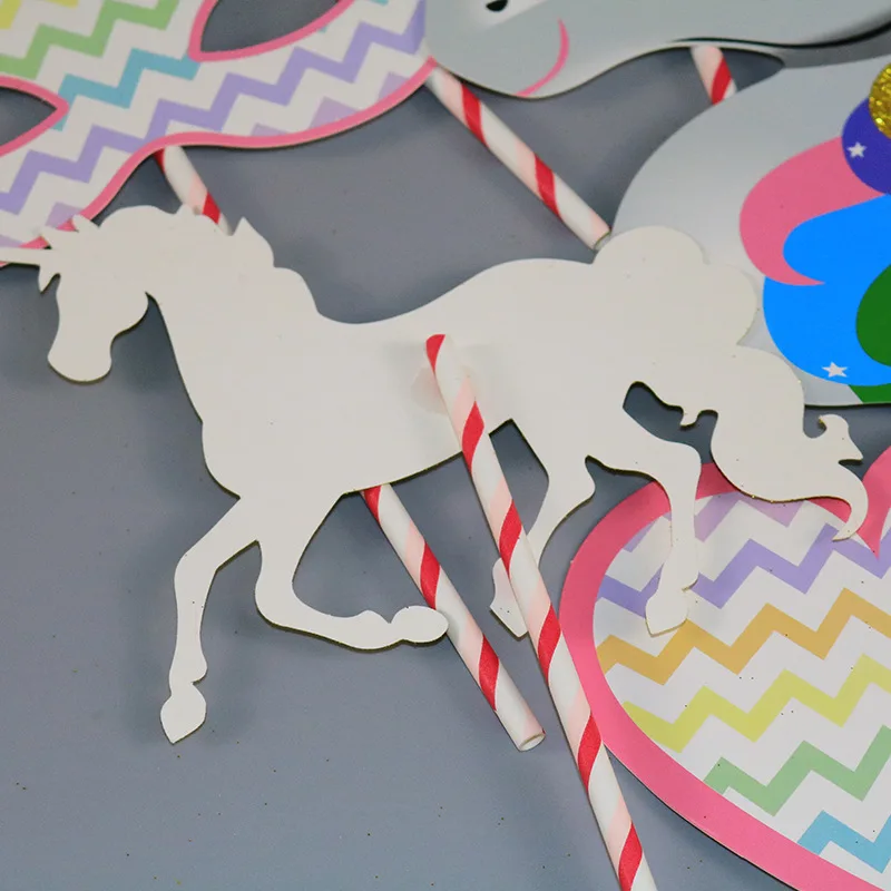 Единорог вечерние Photo Booth Реквизит Радуга дети с днем рождения украшения
