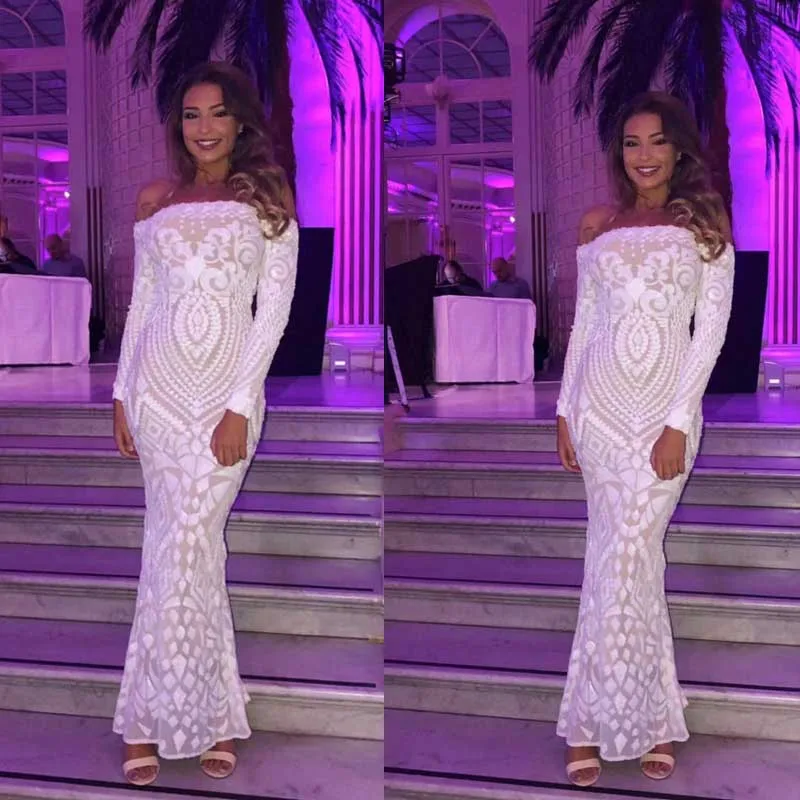 Оптовая продажа новое черно белое длинное платье с длинными рукавами и вырезом