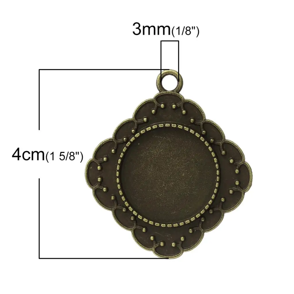 DoreenBeads подвески из цинкового металлического сплава ромбовидные античной бронзы