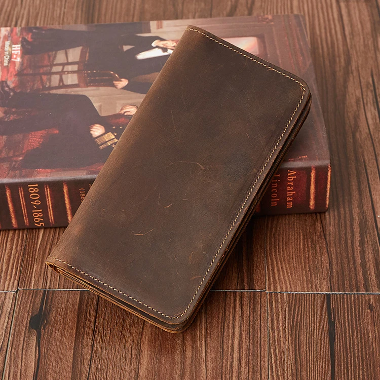 CETIRI, высокое качество, мужской кошелек из натуральной кожи, Ретро стиль, Длинные мужские кошельки, на молнии, Poucht, мужской кошелек, сумка для денег, Portomonee