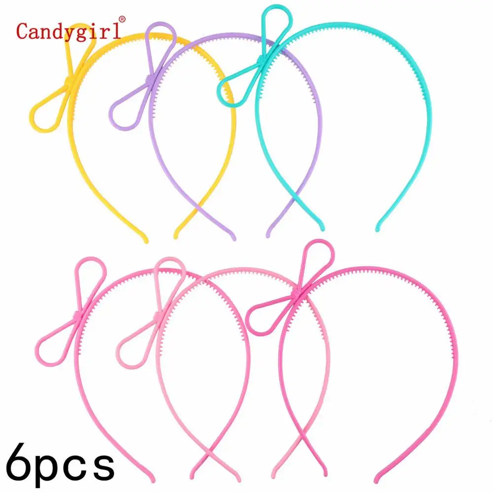 Bow Headbands Девушки ободки с кошачьими ушками корона тиара принцесса с пластиковым животным лента для волос бабочка обруч с бантом аксессуары аксессуар для волос в стиле бохо девушка - Цвет: Bow Headbands