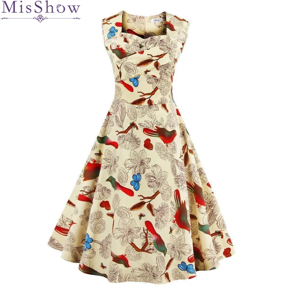 MisShow 2017 летнее платье женское больших размеров сарафан женская одежда винтажный